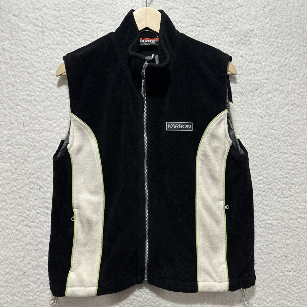 Karbon Women's Vest Jacket Size‎ Large Full Zip Fleece Sherpa Zip Pocket